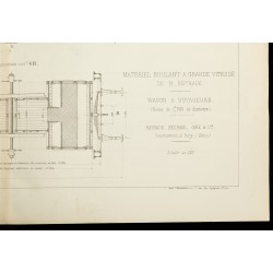 Gravure de 1886 - Plan d'un Wagon à voyageurs - 5