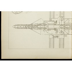 Gravure de 1886 - Plan d'un terrassier à vapeur français - 4
