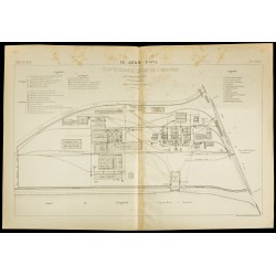 Gravure de 1886 - Plan de l'usine de St Montant à Beaucaire - 1