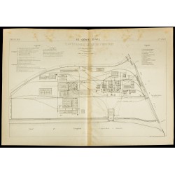 Gravure de 1886 - Plan de l'usine de St Montant à Beaucaire - 1