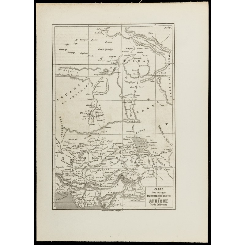 Gravure de 1860 - Carte ancienne du Nigeria - 1