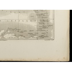 Gravure de 1860 - Carte ancienne de l'archipel des Antilles - 5