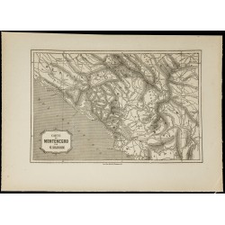 Gravure de 1860 - Carte ancienne du Monténégro - 1