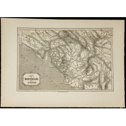 Gravure de 1860 - Carte ancienne du Monténégro - 1