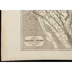 Gravure de 1860 - Carte ancienne des États-Unis & Mexique - 4
