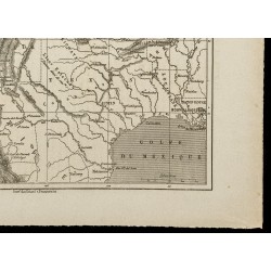 Gravure de 1860 - Carte ancienne des États-Unis & Mexique - 5