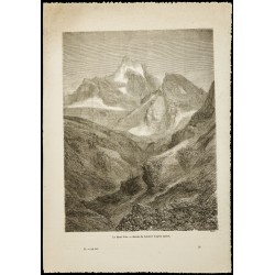 Gravure de 1860 - Le mont Viso - 1