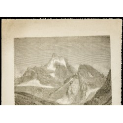 Gravure de 1860 - Le mont Viso - 2