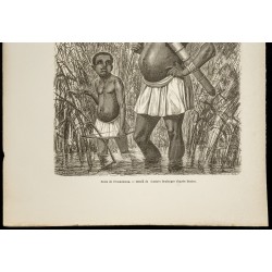 Gravure de 1860 - Noirs de l'Ousumboua (Tanzanie) - 3