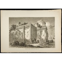 Gravure de 1860 - Temple ruiné de Pagan (Bagan) - 1