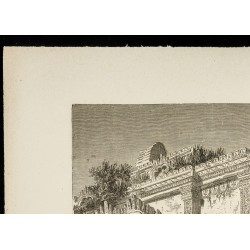 Gravure de 1860 - Temple ruiné de Pagan (Bagan) - 2