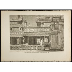 Gravure de 1860 - Temple Maha-comye-peyma à Amarapoura - 1