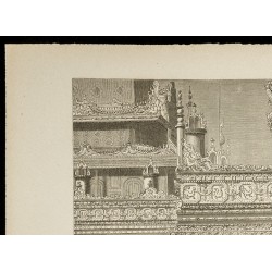 Gravure de 1860 - Temple Maha-comye-peyma à Amarapoura - 2