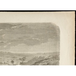 Gravure de 1860 - Vallée des puits de bitume (Birmanie) - 3