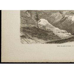 Gravure de 1860 - Vallée des puits de bitume (Birmanie) - 4