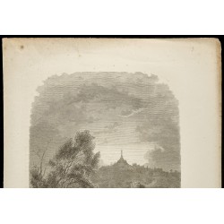 Gravure de 1860 - Pagode Shwedagon en Birmanie - 2