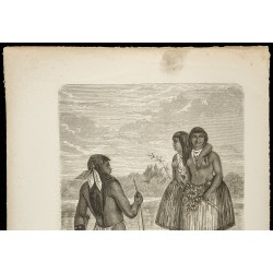 Gravure de 1860 - Indiennes du Colorado - 2