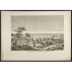 Gravure de 1860 - Vue du marché de Sokoto au Nigéria - 1