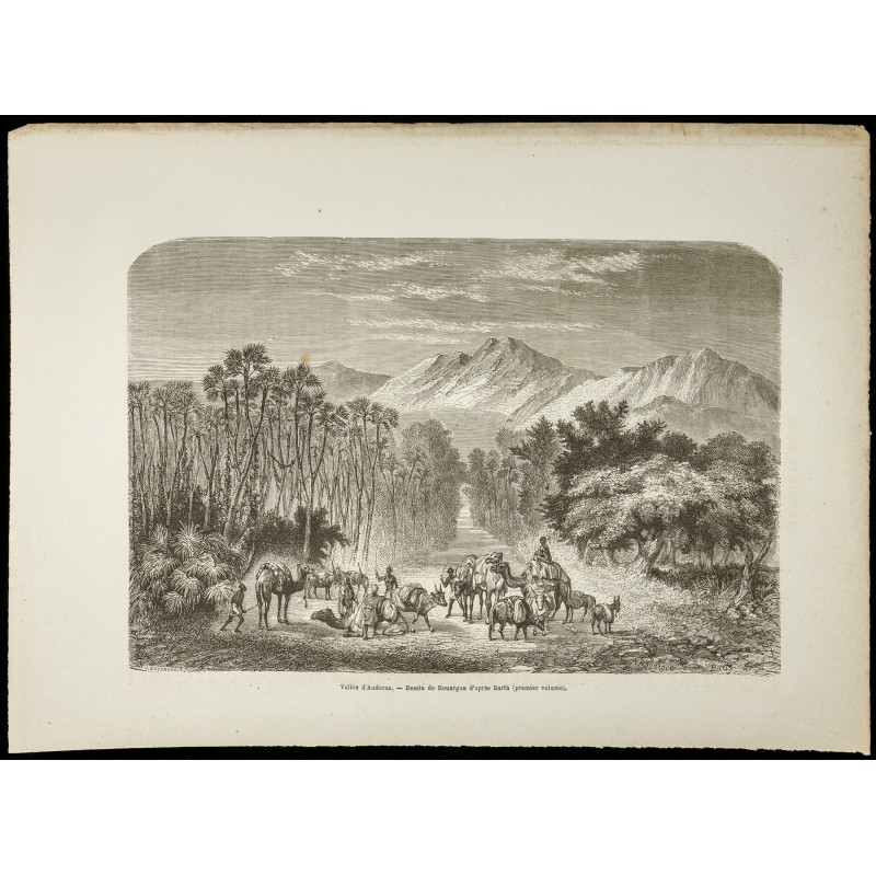Gravure de 1860 - Vallée d'Auderaz - Congo - 1