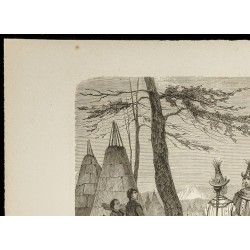 Gravure de 1860 - Village Yakoute en Sibérie - 2