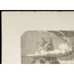 Gravure de 1860 - Île de Bora-Bora, rade et pic - 2