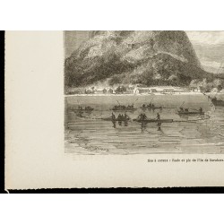 Gravure de 1860 - Île de Bora-Bora, rade et pic - 4
