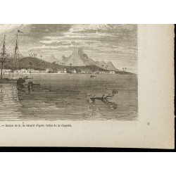 Gravure de 1860 - Île de Bora-Bora, rade et pic - 5
