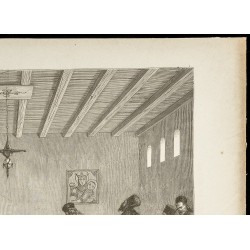 Gravure de 1860 - Le conseil des Épistates au Mont Athos - 3