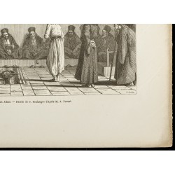 Gravure de 1860 - Le conseil des Épistates au Mont Athos - 5