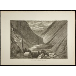 Gravure de 1860 - Vallée de l'Heimdal - 1