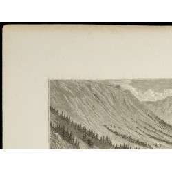 Gravure de 1860 - La vallée de Vestfjordal (Vestfjord) en Norvège - 2