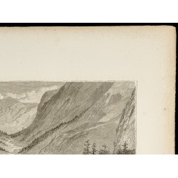 Gravure de 1860 - La vallée de Vestfjordal (Vestfjord) en Norvège - 3