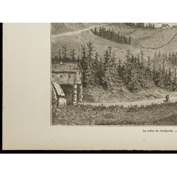 Gravure de 1860 - La vallée de Vestfjordal (Vestfjord) en Norvège - 4