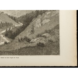 Gravure de 1860 - La vallée de Vestfjordal (Vestfjord) en Norvège - 5