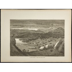 Gravure de 1860 - La vallée de Bolkesjo - Norvège - 1