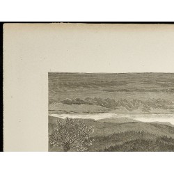 Gravure de 1860 - La vallée de Bolkesjo - Norvège - 2