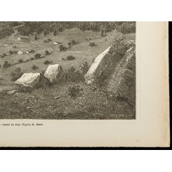 Gravure de 1860 - La vallée de Bolkesjo - Norvège - 5