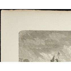 Gravure de 1860 - Une sucrerie à la Guadeloupe - 2