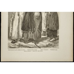 Gravure de 1860 - Iran - Groupe de Persans - 3