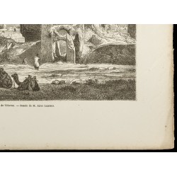 Gravure de 1860 - Iran - Faubourg de Téhéran et ruines - 5