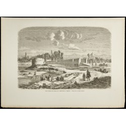 Gravure de 1860 - Pont Si-o-se Pol à Ispahan (Iran) - 1