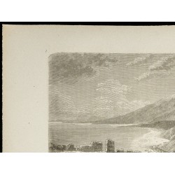 Gravure de 1860 - Taormine et l'Etna - Sicile - 2