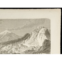 Gravure de 1860 - Taormine et l'Etna - Sicile - 3