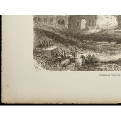 Gravure de 1860 - Taormine et l'Etna - Sicile - 4