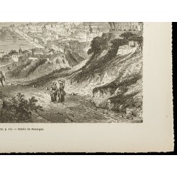 Gravure de 1860 - Port de Messine - Sicile - 5