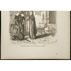 Gravure de 1860 - Fontaine arabe à Jérusalem - 3