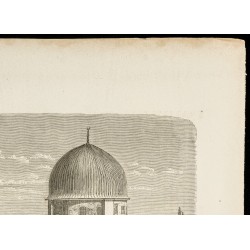 Gravure de 1860 - Le dôme du Rocher à Jérusalem - 3