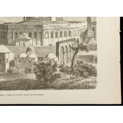 Gravure de 1860 - Le dôme du Rocher à Jérusalem - 5