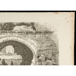 Gravure de 1860 - Portail de Sainte-Marie la Grande à Jérusalem - 3