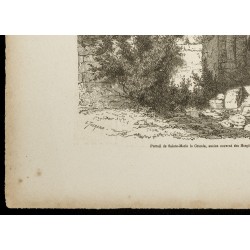 Gravure de 1860 - Portail de Sainte-Marie la Grande à Jérusalem - 4
